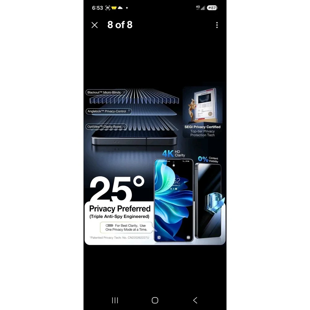 UltraGlass 2 Pack Privacy Screen Protector for Samsung Galaxy S26 6.9